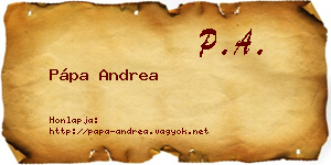 Pápa Andrea névjegykártya