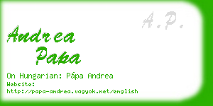 andrea papa business card