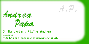 andrea papa business card